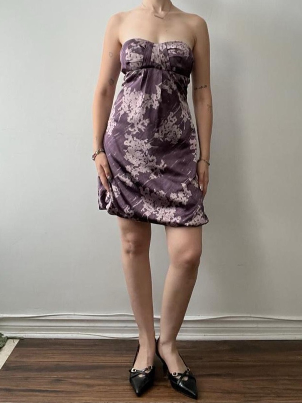 Size 2 Y2K Purple Bubble Hemmed Mini Dress